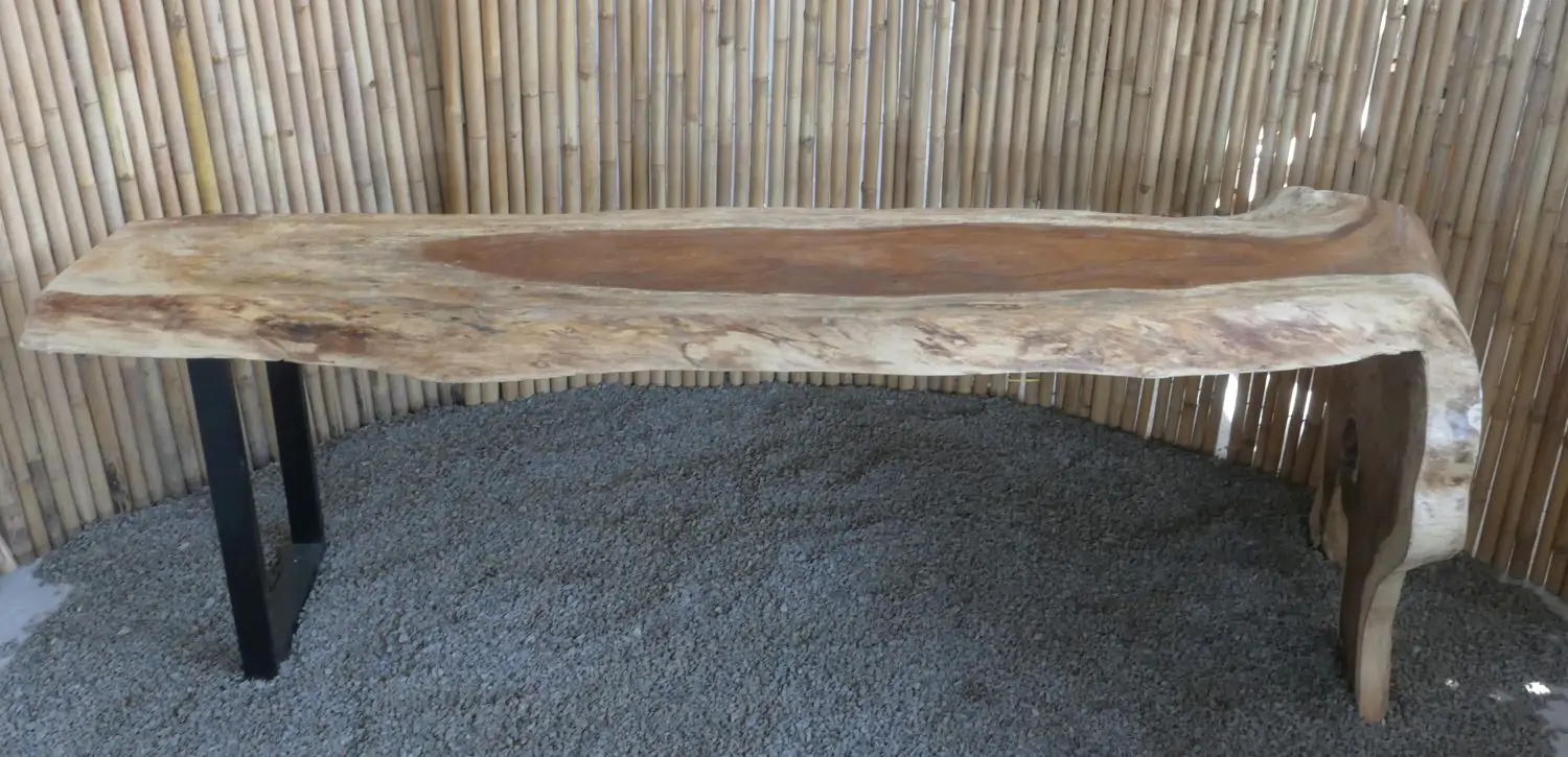  Product image 6 of the product “Unique Bar table from one piece of suar wood, including the part of root as foot, approx. 300cm lenght, 80cm width, and 100cm height. The shape may vary. ”